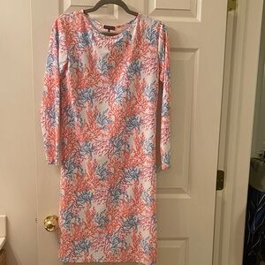 Glamourpuss Coral and Blue Patterned Dress